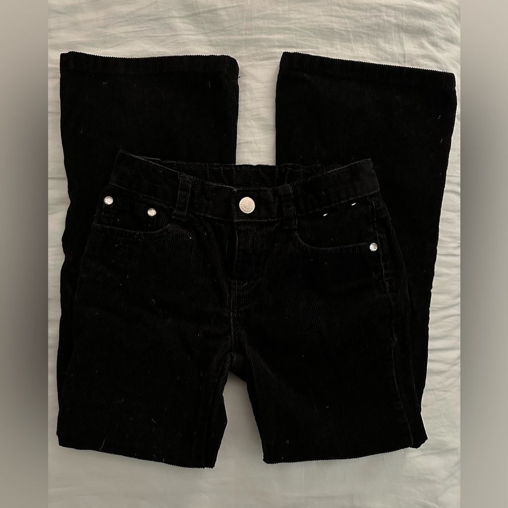 Little Girl Gymboree size 7 black corduroy slim to flare pants